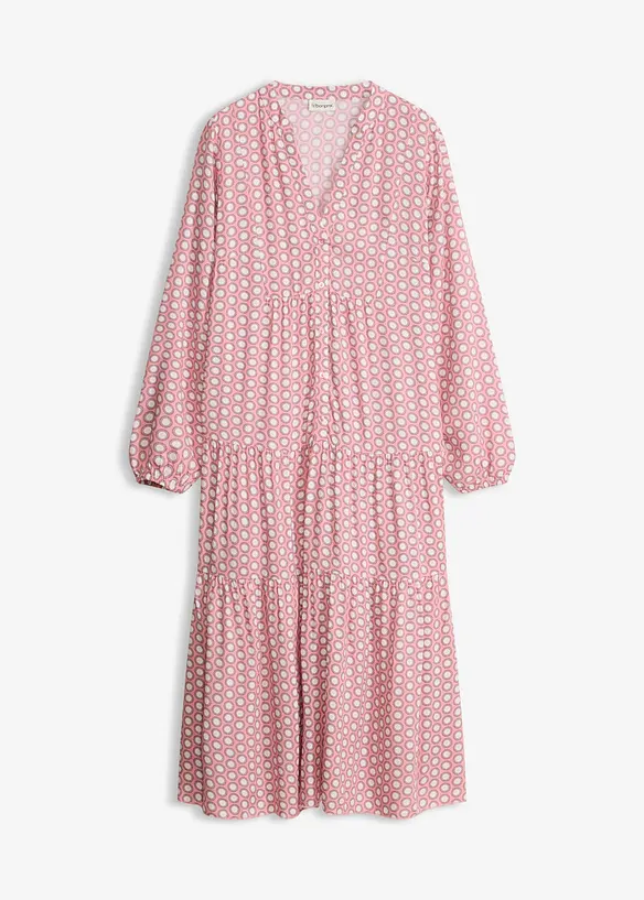 Tunika-Kleid aus fließender Viskose in lila von vorne - bonprix