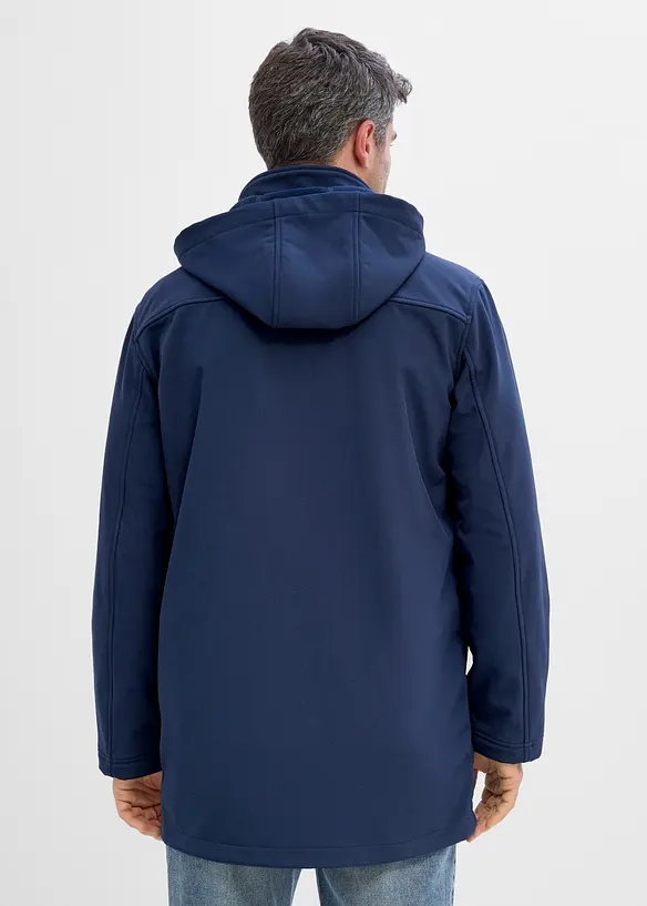 Wasserabweisender Softshell-Parka in blau von hinten (im Anschnitt) - bonprix