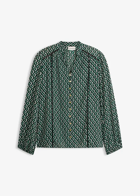Chiffonbluse in grün von vorne - bonprix