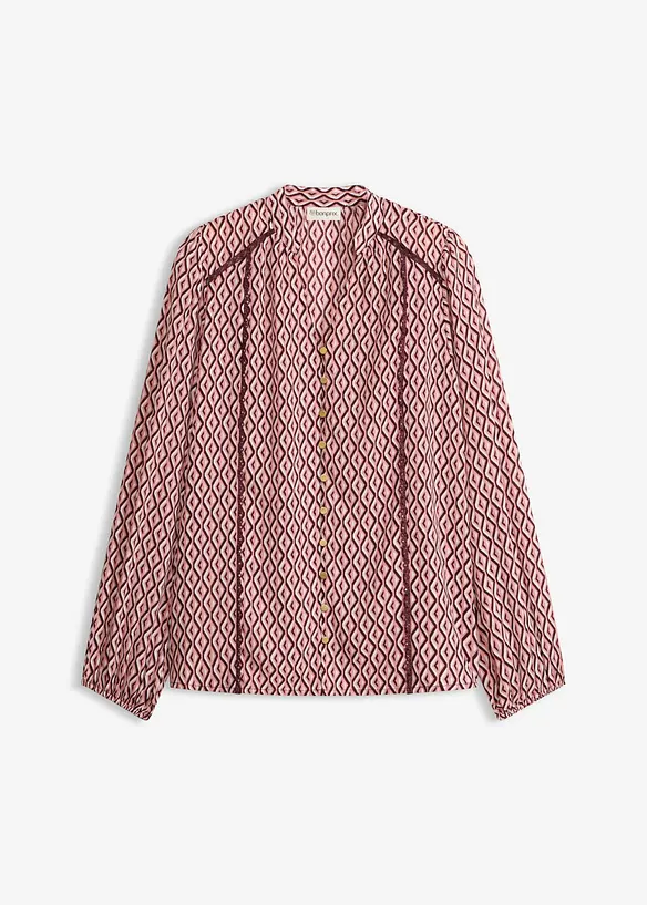 Chiffonbluse in lila von vorne - bonprix
