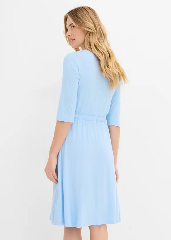 Jerseykleid aus elastischem Viskose-Mix in blau von hinten (Totalaufnahme) - bonprix Jerseykleid aus elastischem Viskose-Mix in blau von hinten (Totalaufnahme) - bonprix