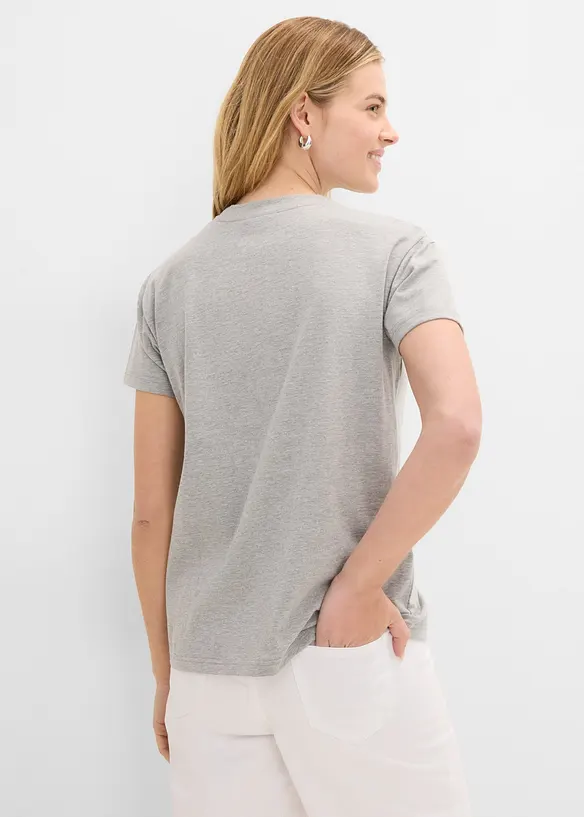 Locker geschnittenes T-Shirt mit Baumwolle in grau von hinten (im Anschnitt) - bonprix Locker geschnittenes T-Shirt mit Baumwolle in grau von hinten (im Anschnitt) - bonprix