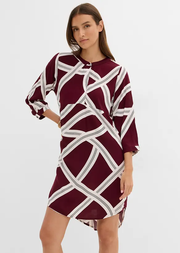 Blusenkleid aus reiner Viskose in rot von vorne (Totalaufnahme) - bonprix Blusenkleid aus reiner Viskose in rot von vorne (Totalaufnahme) - bonprix