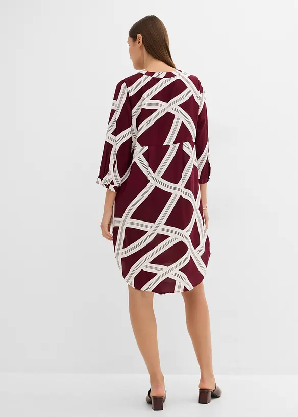 Blusenkleid aus reiner Viskose in rot von hinten (Totalaufnahme) - bonprix Blusenkleid aus reiner Viskose in rot von hinten (Totalaufnahme) - bonprix