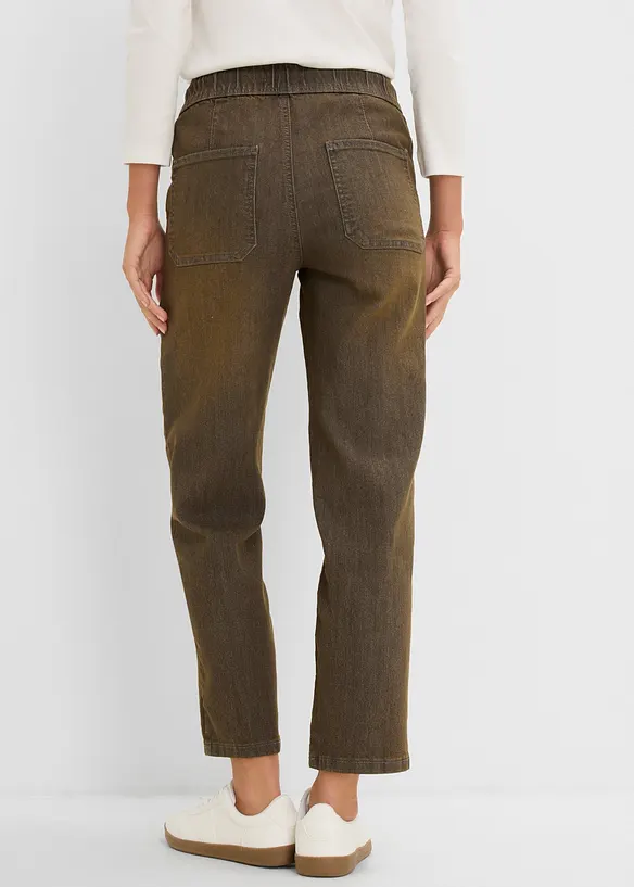 Straight-Jeans High Waist cropped in grau von hinten - bonprix Straight-Jeans High Waist cropped in grau von hinten - bonprix