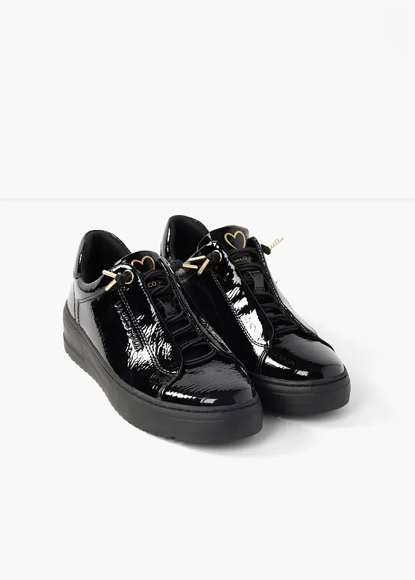 Marco Tozzi Sneaker in Lack-Optik in schwarz - Marco Tozzi