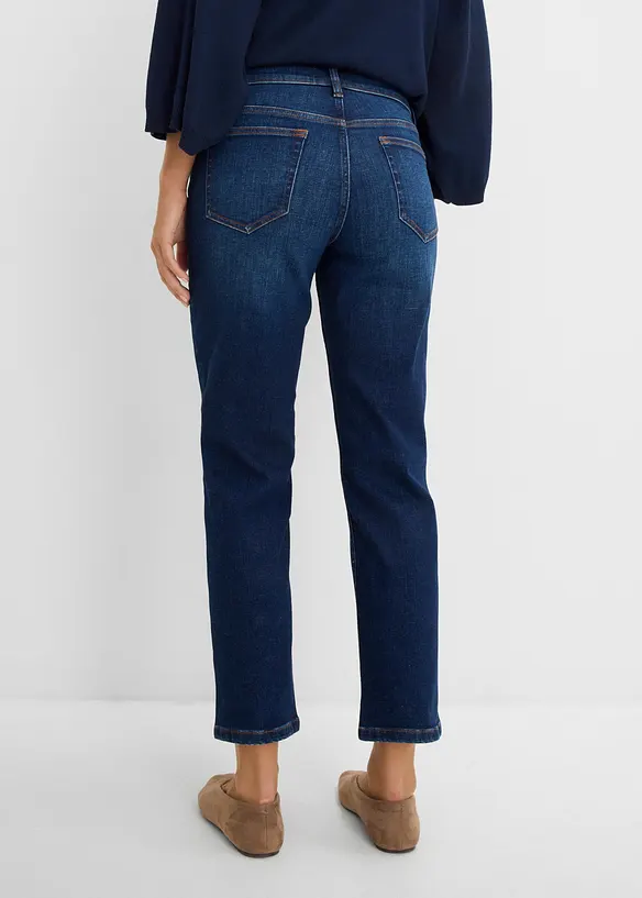 Mom-Jeans Mid Waist cropped in blau von hinten - bonprix Mom-Jeans Mid Waist cropped in blau von hinten - bonprix