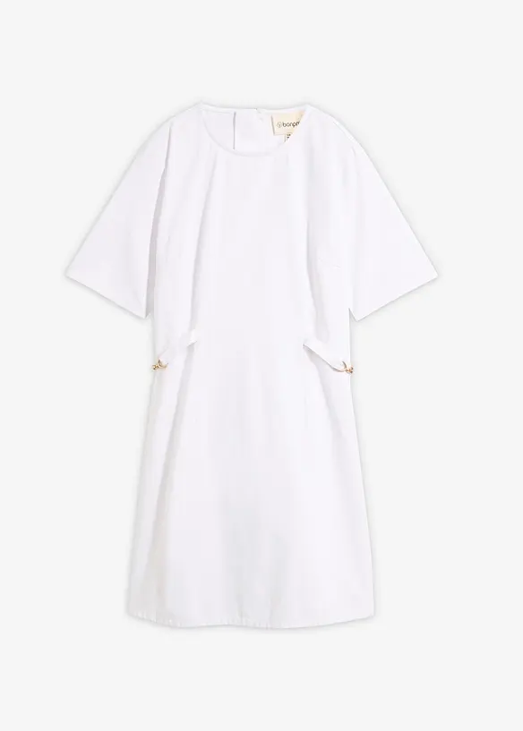 Jeanskleid aus Baumwolle mit Stretch in weiß von vorne - bonprix Jeanskleid aus Baumwolle mit Stretch in weiß von vorne - bonprix