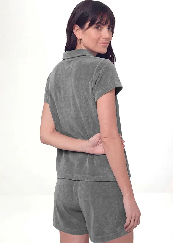 Poloshirt aus Frottee in blau von hinten (im Anschnitt) - bonprix