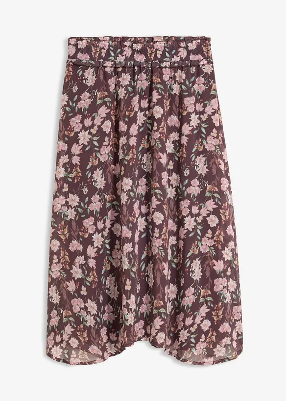 Chiffon-Midirock in lila von vorne - bonprix Chiffon-Midirock in lila von vorne - bonprix