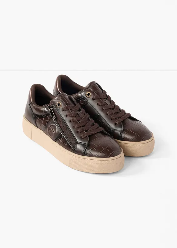Tamaris Sneaker mit Reißverschluss in braun - Tamaris
