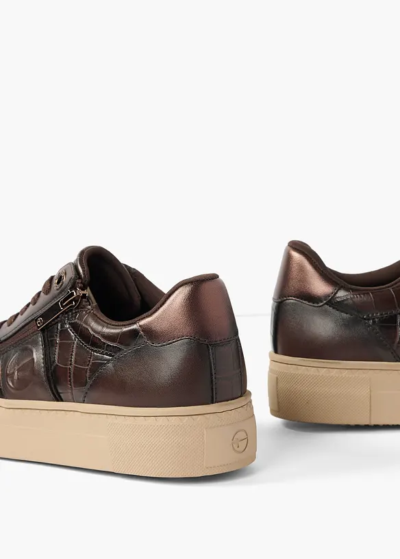 Tamaris Sneaker mit Reißverschluss in braun - Tamaris