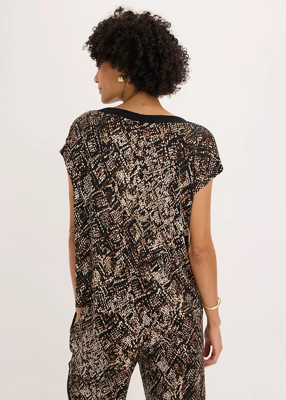 Shirt mit Satinpasse in schwarz von hinten (im Anschnitt) - bonprix Shirt mit Satinpasse in schwarz von hinten (im Anschnitt) - bonprix