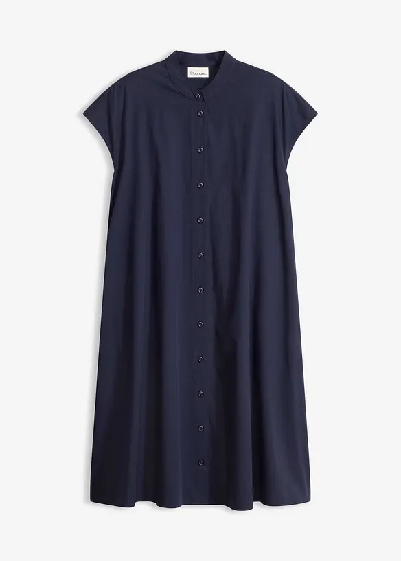 Hemdblusenkleid in blau von vorne - bonprix