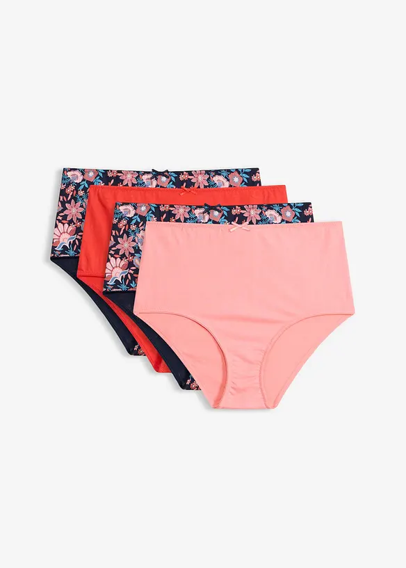 Highwaist Slip mit Baumwolle (4er Pack) in blau von vorne - bonprix