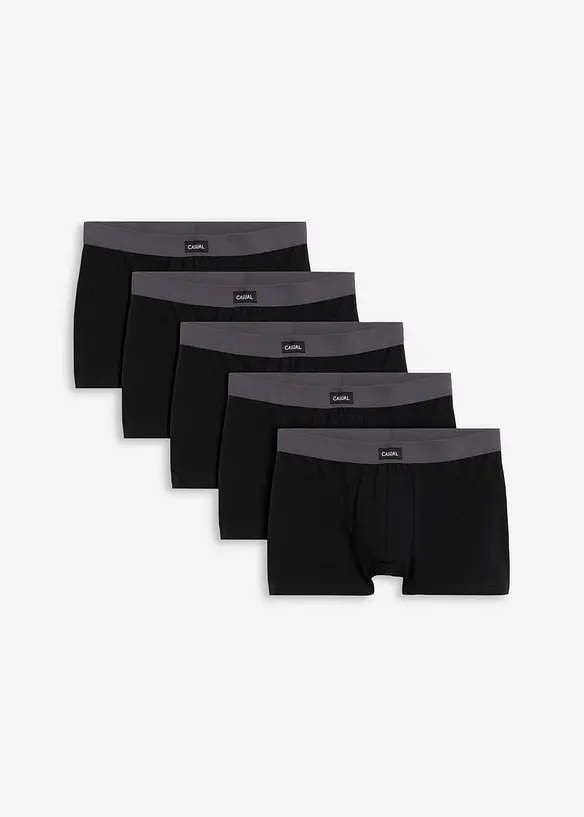 Boxershorts eng (5er Pack) in schwarz - bonprix