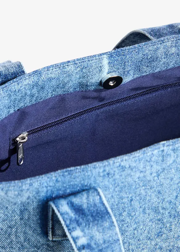 Handtasche Denim in blau geöffnet - bonprix