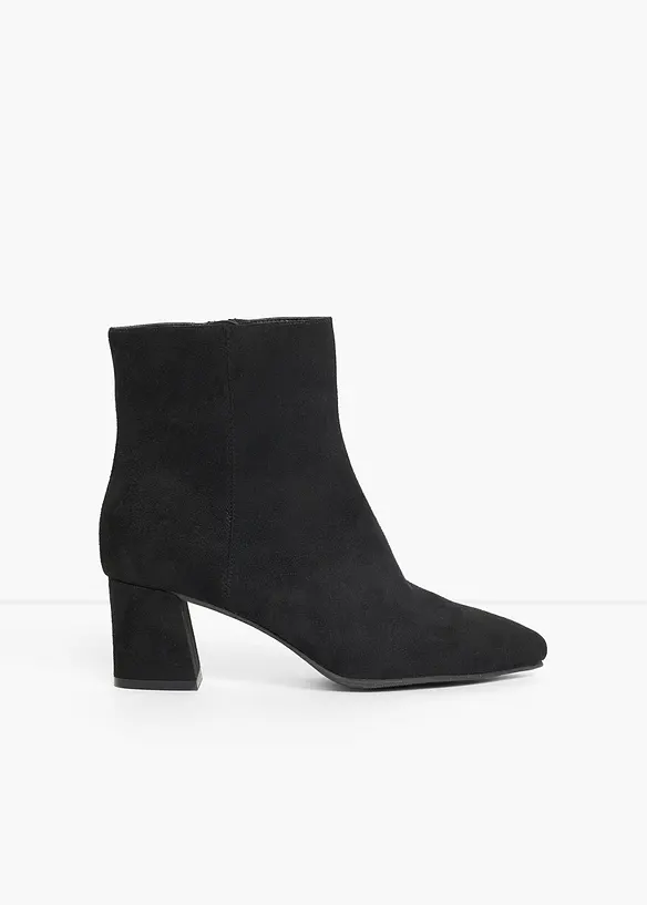 Stiefeletten mit Blockabsatz in schwarz - bonprix