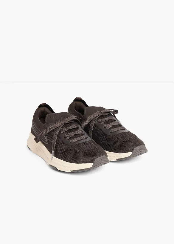 Sneaker aus Soft-Material in braun - bonprix
