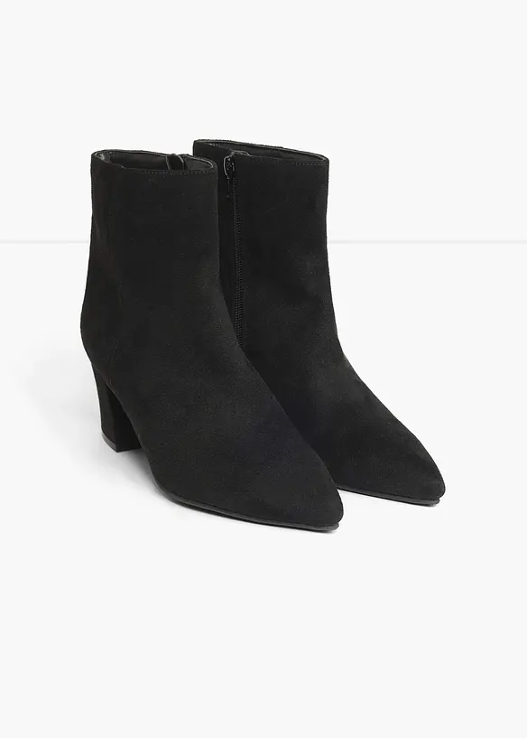 Stiefeletten mit Blockabsatz in schwarz - bonprix