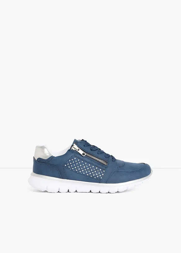Sneaker mit Reißverschluss in blau - bonprix