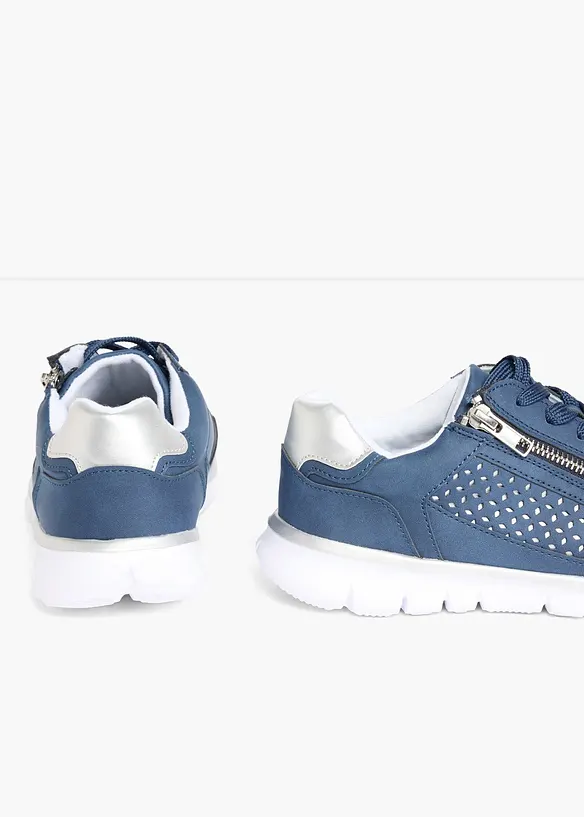 Sneaker mit Reißverschluss in blau - bonprix