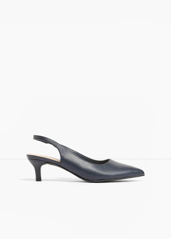 Slingpumps mit schmalem Absatz in blau - bonprix