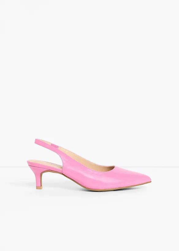 Slingpumps mit schmalem Absatz in rosa - bonprix
