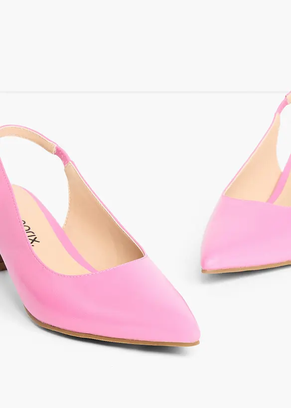 Slingpumps mit schmalem Absatz in rosa - bonprix