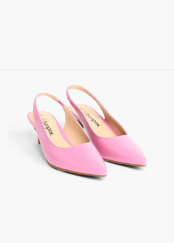 Slingpumps mit schmalem Absatz in rosa - bonprix