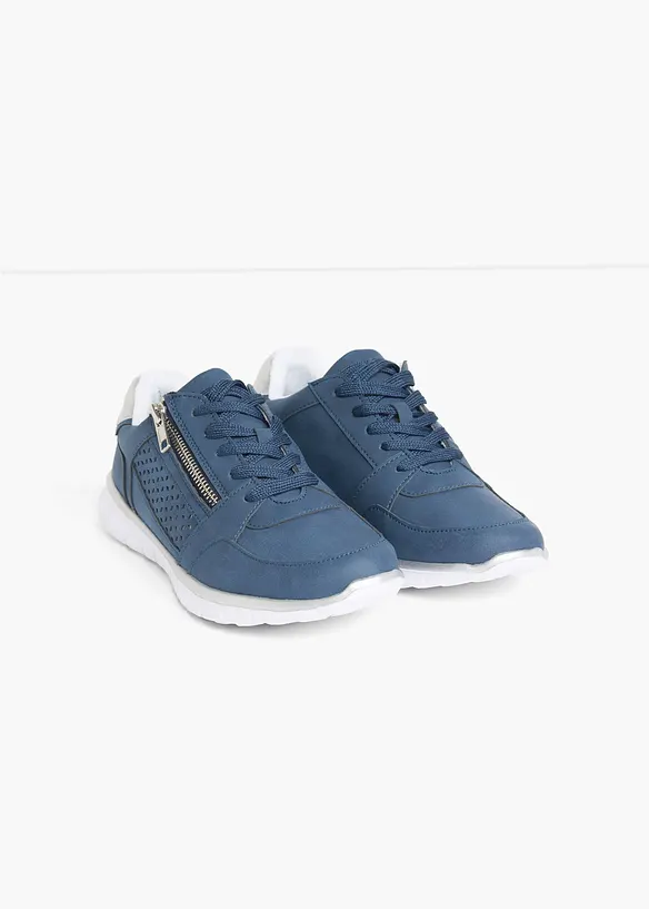 Sneaker mit Reißverschluss in blau - bonprix