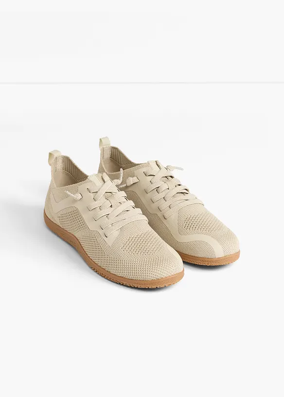 Barfußschuhe mit Schnürung in beige - bonprix