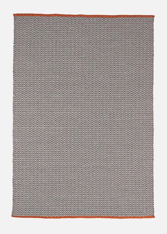 Baumwoll Teppich mit moderner Musterung in grau von vorne - bonprix
