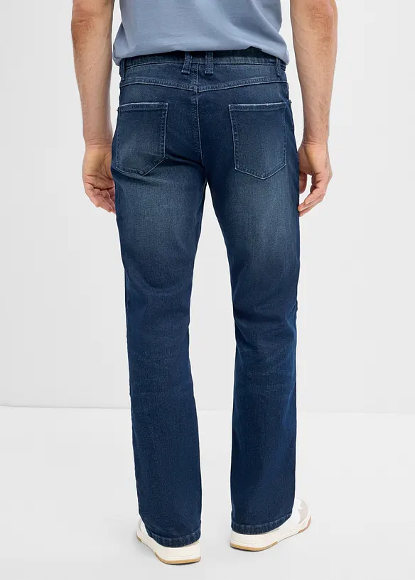 Regular-Fit-Jeans mit Dehnbund, Bootcut in blau von hinten - bonprix