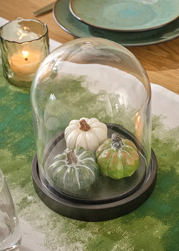 Deko-Objekt Kürbisse mit Glaskuppel in grün (Ambiente) - bonprix