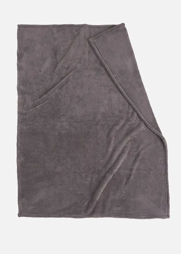 Kuscheldecke in grau von vorne - bonprix