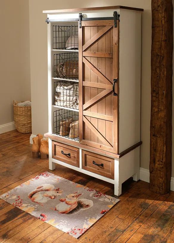 Waschbare Fußmatte mit Eichhörnchen in beige (Ambiente) - bonprix
