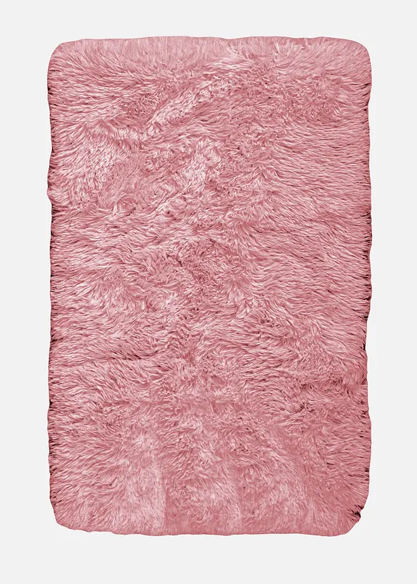 Memory Schaum Badematte mit Synthetik Fell in rosa - bonprix