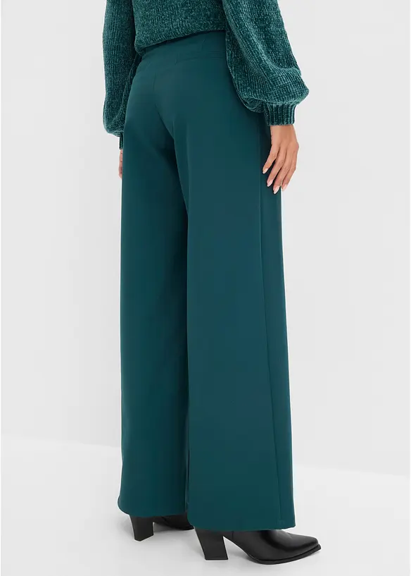 Bundfaltenhose mit Bequembund in grün von hinten - bonprix