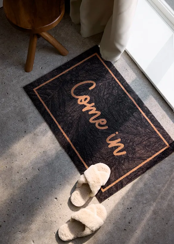 Waschbare Fußmatte mit Statement in braun (Ambiente) - bonprix