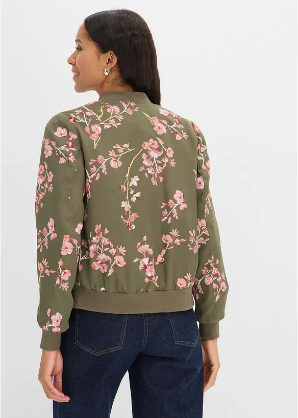 Kurzer Blouson in grün von hinten (im Anschnitt) - bonprix