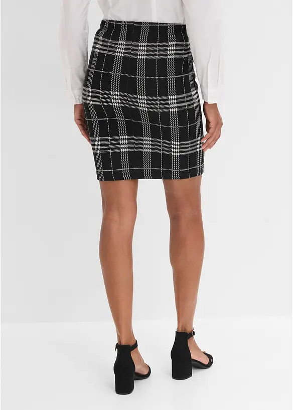 Tartan-Minirock in schwarz von hinten - bonprix