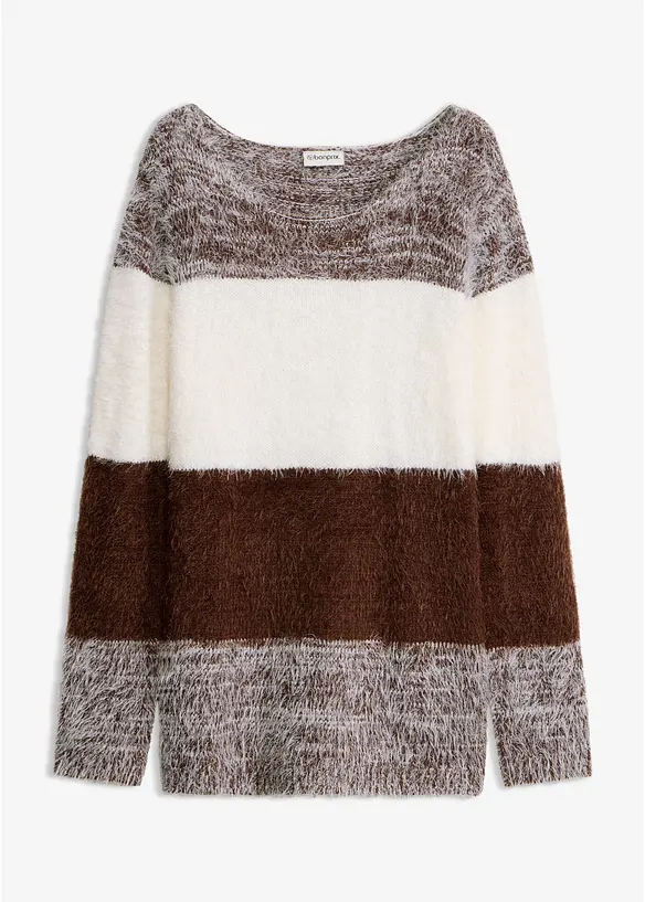 Grobstrick-Pullover in braun von vorne - bonprix Grobstrick-Pullover in braun von vorne - bonprix