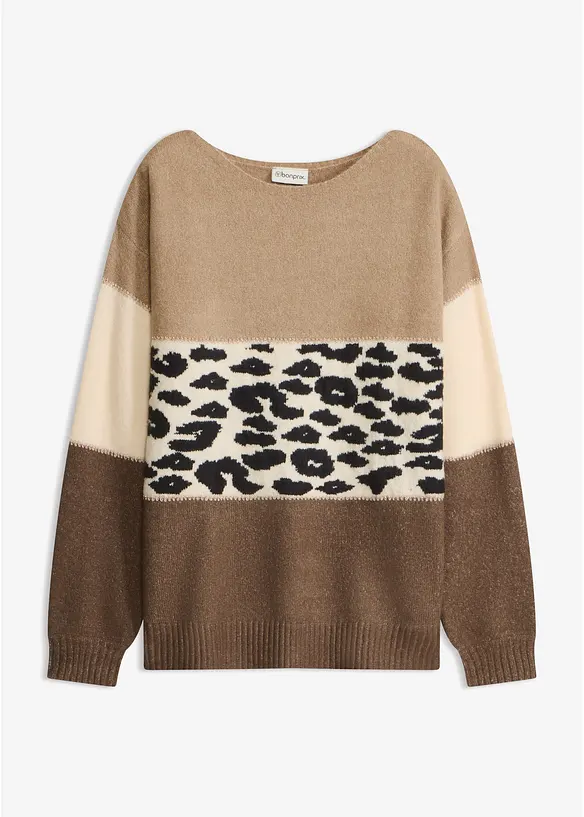 Oversize-Pullover in braun von vorne - bonprix