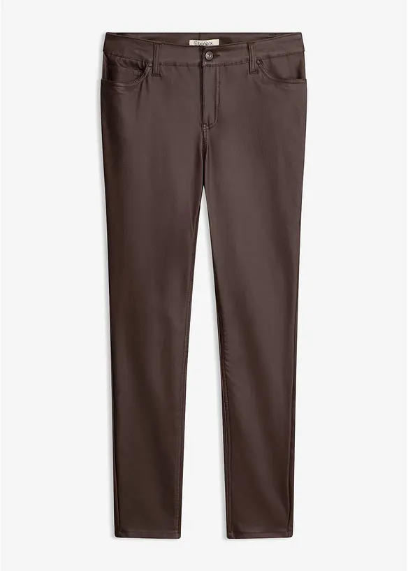 Stretch-Hose aus Viskose-Mix in braun von vorne - bonprix