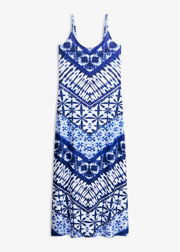 Maxikleid mit Trägern in blau von vorne - bonprix