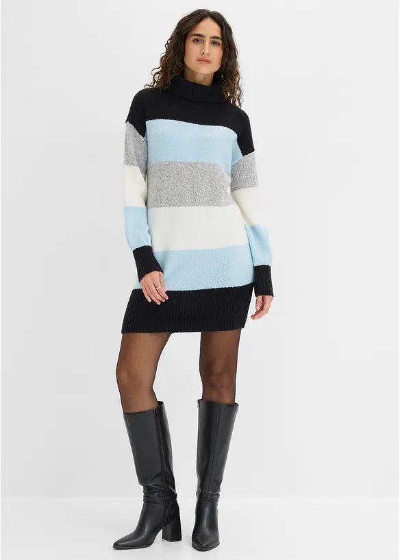 Strickkleid in schwarz von vorne (im Anschnitt) - bonprix