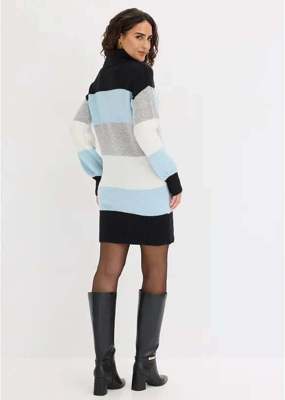 Strickkleid in schwarz von hinten (im Anschnitt) - bonprix