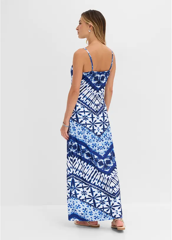 Maxikleid mit Trägern in blau von hinten (Totalaufnahme) - bonprix