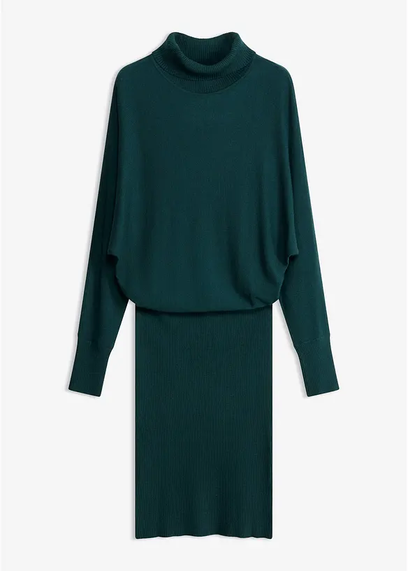 Strickkleid aus Viskose-Mix in petrol von vorne - bonprix